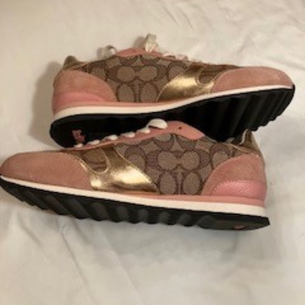 Coach Women's Sneakers KHAKI/PETAL/GOLD 7.5B - Picture 6 of 9